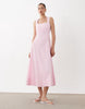 square neck maxi sundress with peekaboo bust in pink gingham