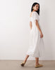 Wednesday's Girl shirred detailing midi smock dress in white