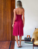 Tiger Mist x Em Venz Ash ruffle front halterneck chiffon midi dress in red