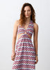 Mango Teen halterneck cut-out maxi dress in zigzag print