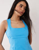 square neck bodycon mini sundress in turquoise