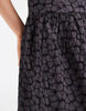 Pieces drop waist cotton embroidered mini dress in black
