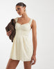 Hollister milkmaid mini dress in yellow ditsy print