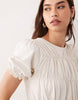 Miss Selfridge shirred smock mini dress in cream