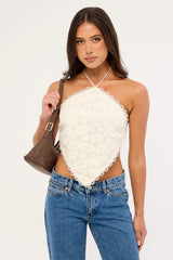 Jgr & Stn Gracie Halter Top Cream