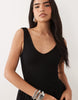 corset waist mini dress in black