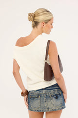 Luck & Trouble Ella Knit Top White