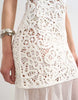 Topshop premium crochet knit full skirted dress in ecru