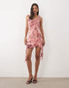 Miss Selfridge burn out hot fix cami festival cowl mini dress with hanky hem