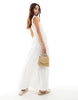 Esmee Exclusive shirred waist maxi summer dress in white
