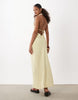 high neck maxi dress in buttermilk