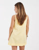 Petite scoop neck mini shift dress in lemon