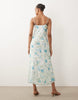 Vero Moda Tall Smilla chiffon cowl neck cami midi dress in blue floral print