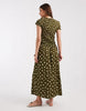 ONLY shirred maxi dress with green polka dot print