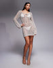 River Island long sleeve knit beach dress in gold
