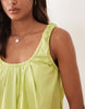poplin ruched scoop neck midaxi sundress in pistachio green