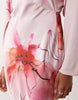 satin batwing maxi dress in pink floral print
