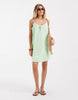 Vero Moda tie front cami mini dress in pistachio green